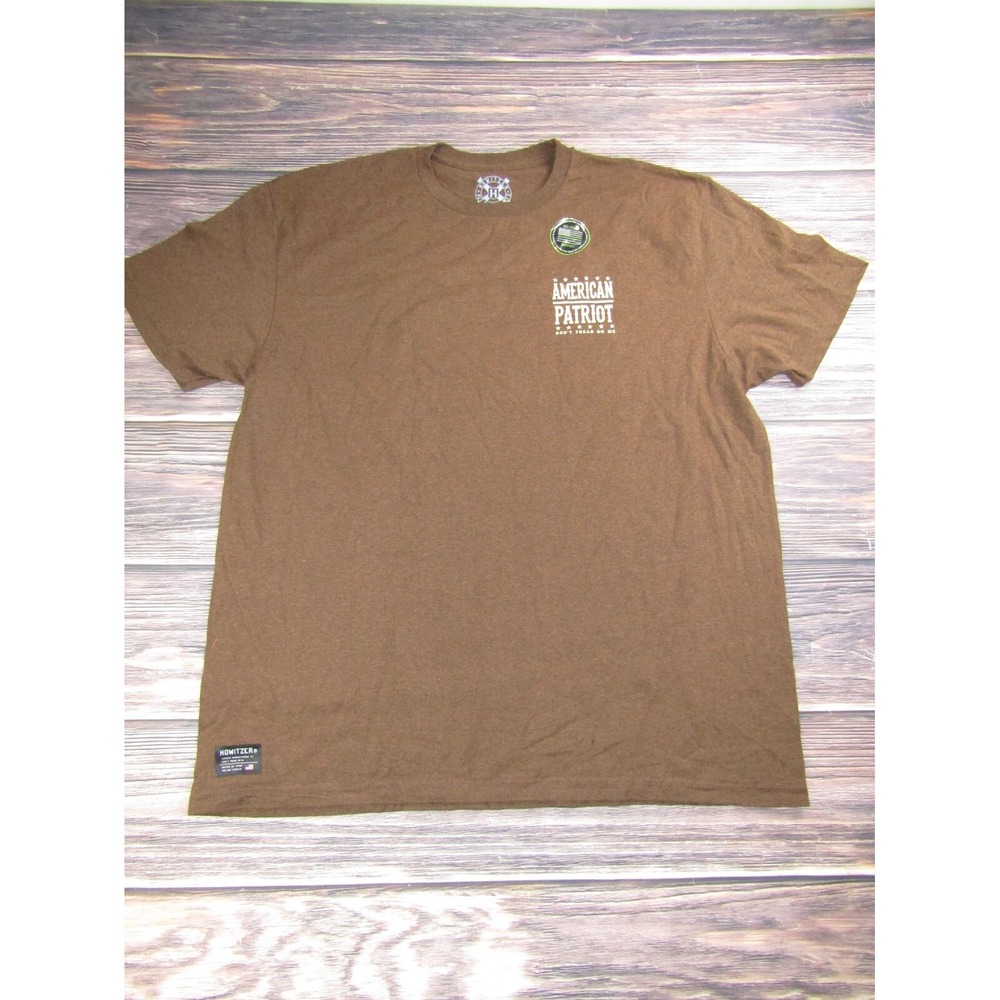 Howitzer Patriot Mens 2XL Brown T Shirt Dont Tread On Me America USA Military